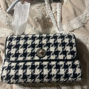 Kate Spade Black and White Houndstooth Shoulder Bag